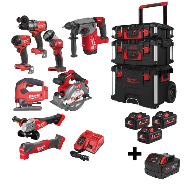 Pack 8 machines 18V avec Packout trolley + 1 batterie offerte