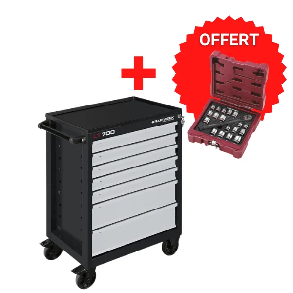 A l'achat d'une servante d'atelier KRAFTWERK 1 Coffret de douilles métriques Basic-Line  offert