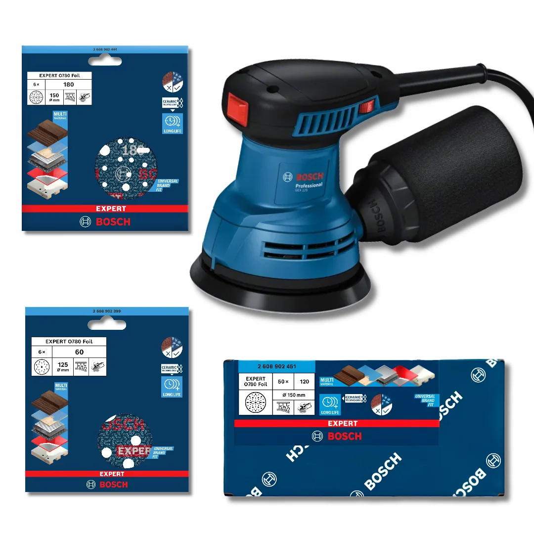 ponceuse GEX 125 + disques abrasifs bosch